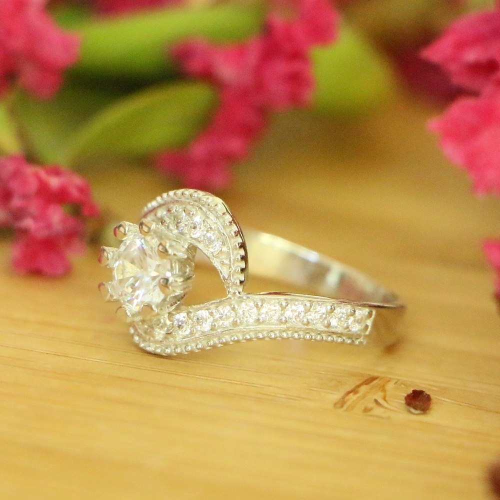 Sterling Silver Cubic Zirconia Wedding Jewelry# - Picture 5 of 8